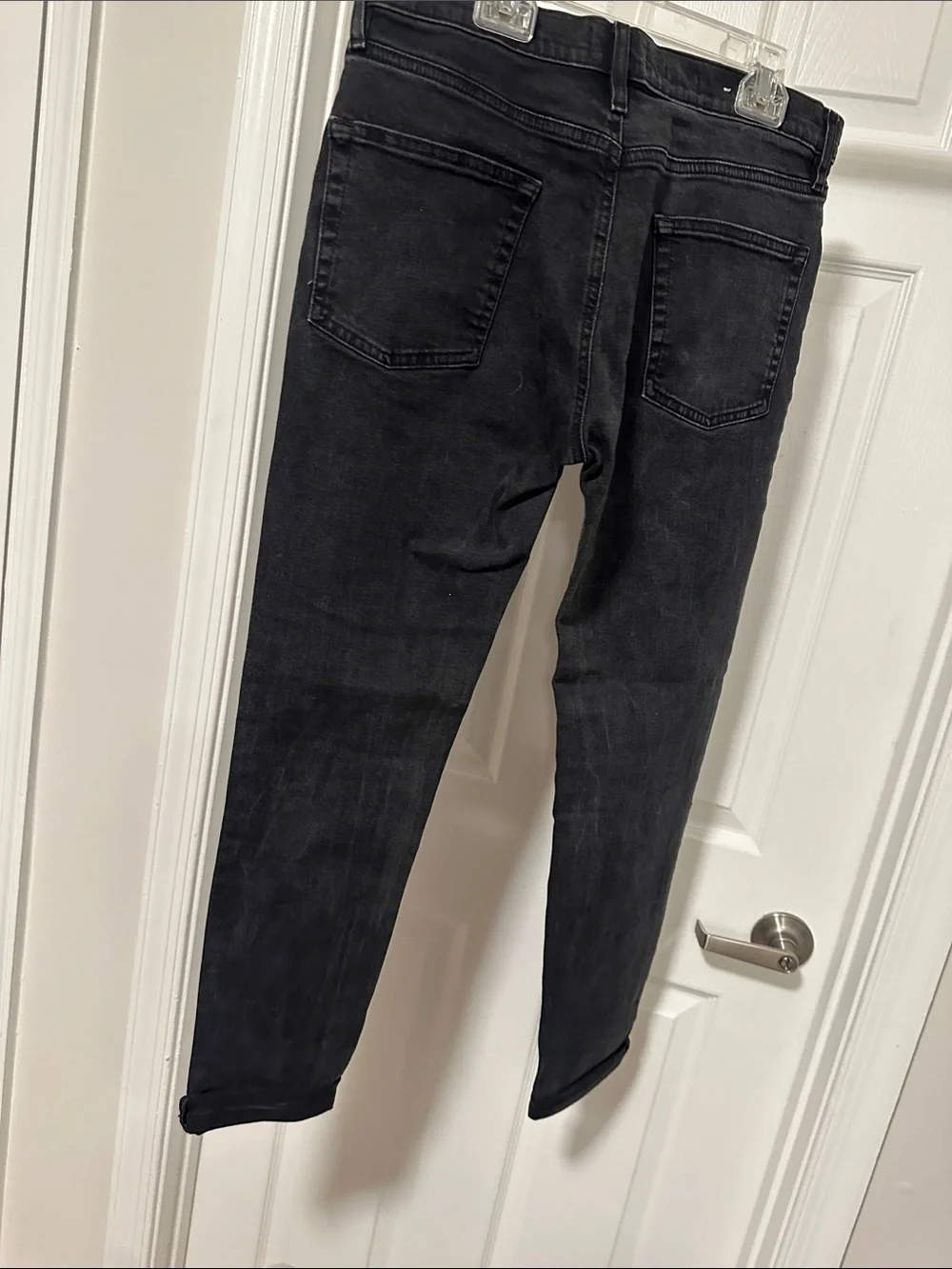 Topman Black Skinny Jeans with Distressed Knees